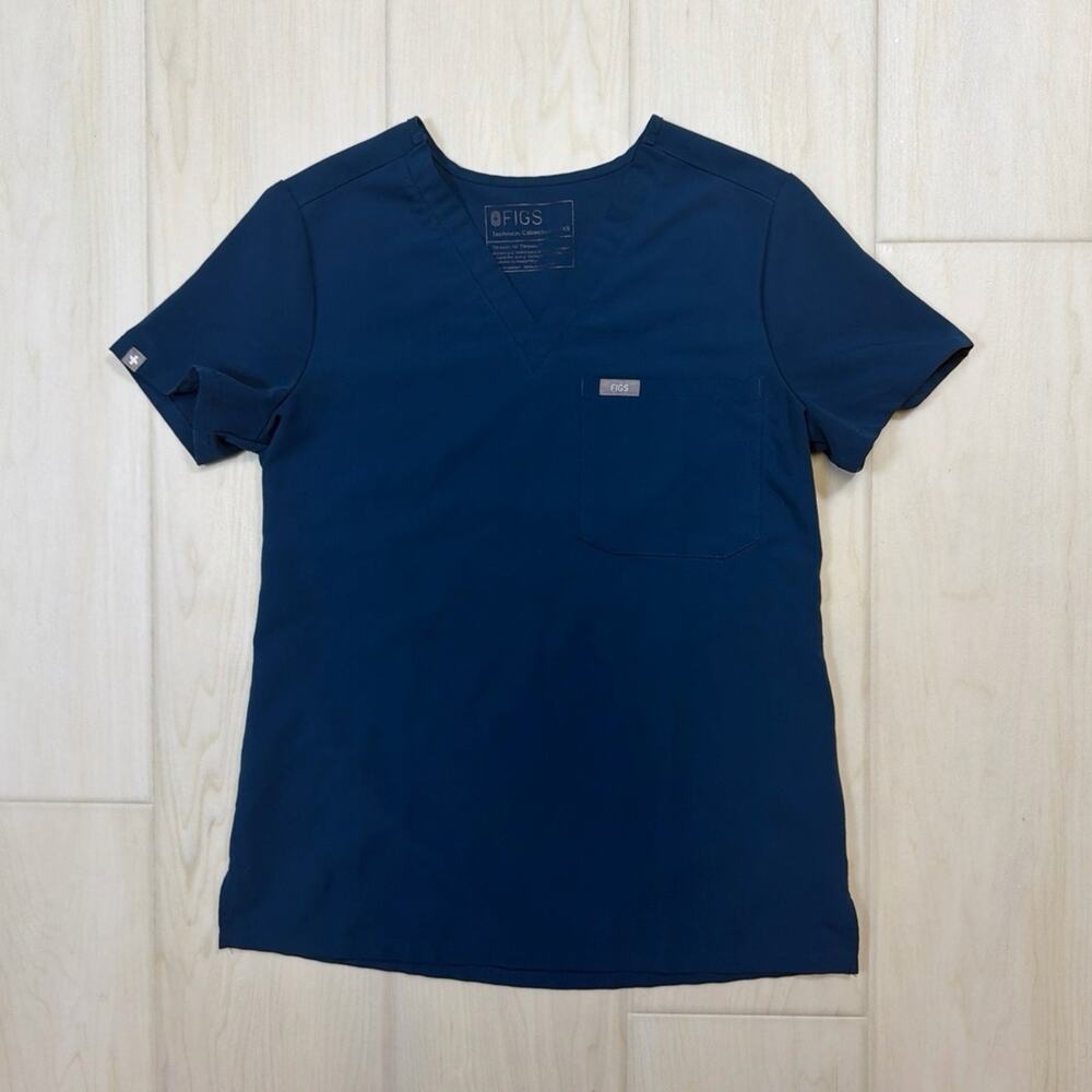 FIGS Catarina One Pocket Scrub Top XXS Deef Reef Blue Medical Nursing Uniform